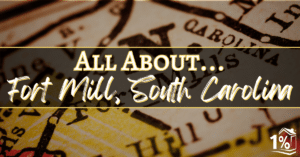 The location of Fort Mill, South Carolina on an antique map when the town was still called Fort Mills.